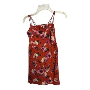 American Eagle Outfitters Red and Pink Floral Dress